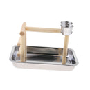 Parrot Playstand Bird Play Stand Cockatiel Playground Perch Gym w/ 2 Cups