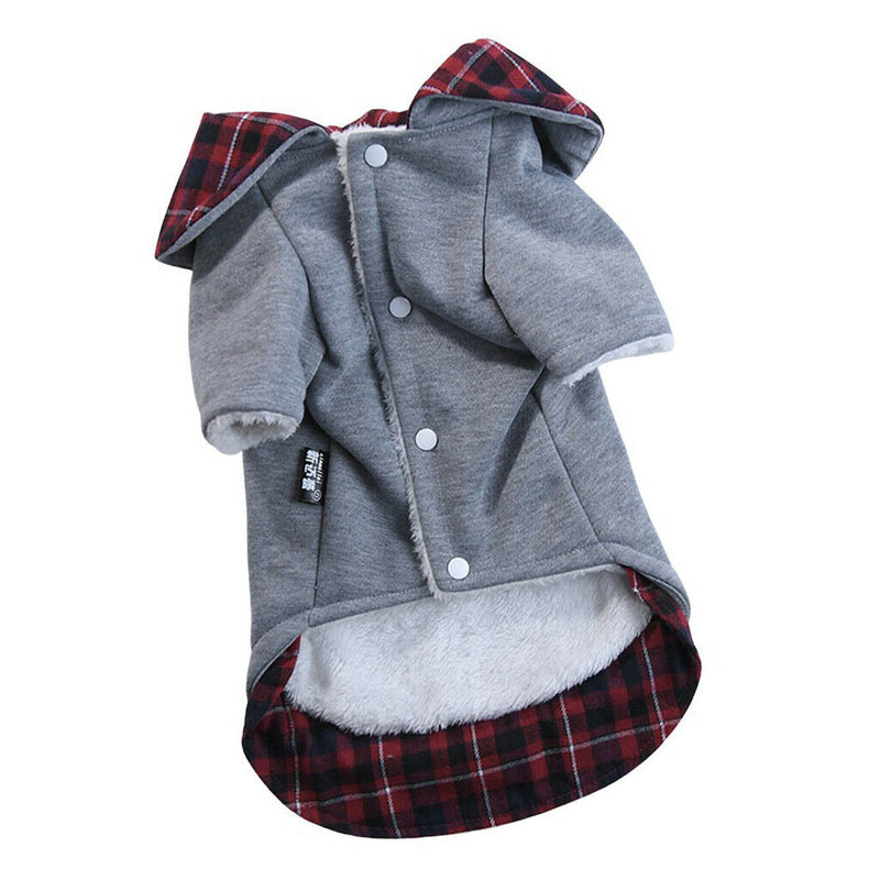 Dog Autumn Winter Warm Cotton Coat For Small Medium Dogs Puppies Red-L