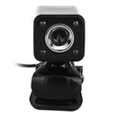 480P 30W 4 LED HD Webcam Camera + USB 2.0 Microphone for Computer PC Laptop