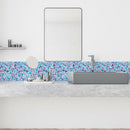 6pcs Purple Blue Mosaic Self-adhesive Bathroom Kitchen Wall Stair Tile S MVE