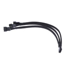 4 pin PWM Fan Cable 1 to 3 ways  Splitter Black Sleeved Extension Cable