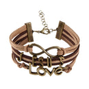 Bronze Jesus Love Pendant Girl Boy Braid Bracelet Unisex String Band Bangle A