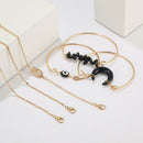 6pcs Women Boho Bracelet Punk Style Pineapple Stone Moon Bangle Birthday Jewelry