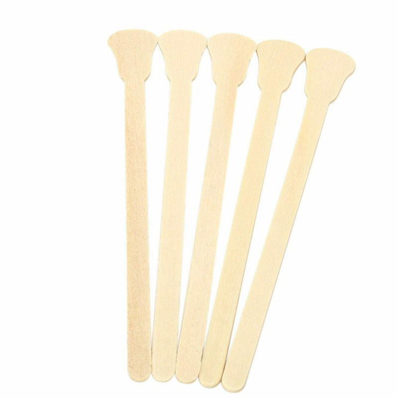 100pcs Wooden Waxing Wax Spatula Tongue Depressor Disposable Hair Removal Sticks