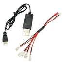 Multi Output Cable&2.0 Connector USB Charging Line for RC Wltoys V911 V922 H36