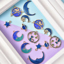 24Pcs/Set Enamel Cat Moon Star Earth Planet Charms Pendant DIY Jewelry Making FT