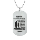 To My Son Link Chain Military Army Dog Tag Men Stainless Steel Necklace HOT PWJ
