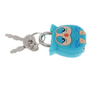 Blue Owl Cartoon Padlock Security Lock -Key Kid Gift Travel Lock Bag Lock