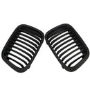 1 Pair Abs Front Replacement Matte Black Kidney Grille Grill For Bmw E46 3
