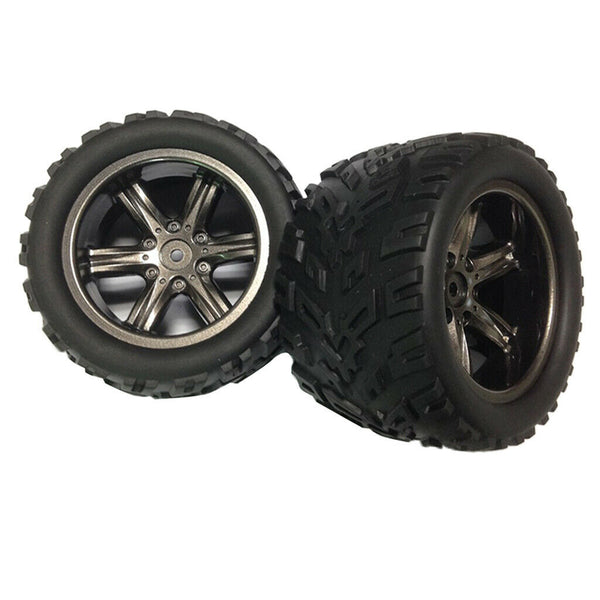 2Pcs 85mm 1/12 Rock Crawler Tires with Wheel Rim for RC Cars