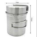 Portable Camping Stove Cooking Pot Outdoor Backpack Fishing Hiking Stainles
