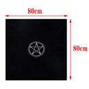 Velvet Tarot Table Cloth Wicca Pentacle Sun for Tarot Cards Black 80x80
