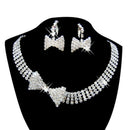 Women's Jewelry Set Bridal Wedding Bow Multilayer Pearls Crystal Rhinestone