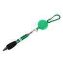 Green Retractable Badge Reel Pen Belt Clip & Carabiner