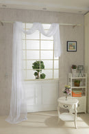 550*80cm White Solid Voile Tab Top Curtain Swag Pelmet Sheer Valance Blinds