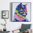 5D DIY Full Drill Square Diamond Painting Color Cat Cross Stitch Embroidery