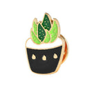 6 Pcs / set Enamel Pins Succulent Green Plant Potted Cactus Brooch Accessories