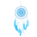 Blue Handmade Lace Dream Catcher Feather Bead Hanging Decoration Ornament
