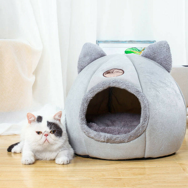 Winter Warm Sleeping Cats Nest Cute Cartoon Pets House Washable Kennel (L) A