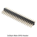 10pcs Dual Male Header 2.54mm 2x20pin Strip for Raspberry Pi Zero GPIO