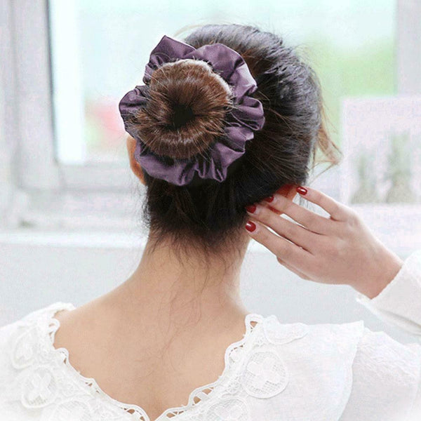 Women Hair Rings Satin Cloth Scrunchies Ponytail Holder Hairband (Style 1) A#S
