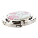 Red Flowers Printed Foldable Handbag Hook Table Hanger R9V3