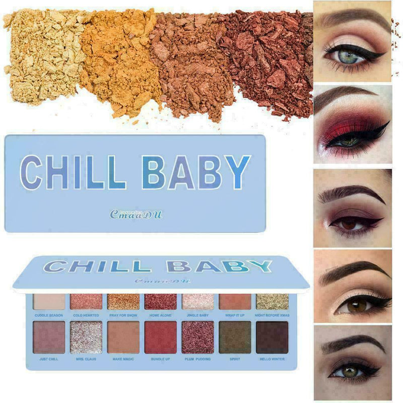 2019 Women Makeup Palette CmaaDu 14 Color Waterproof Eye Shadow Baby Chill W1G2