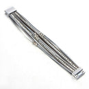 Women Multilayer Crystal Leather Magnet Wrap Cuff Charm Bracelet Jewelry Gift LJ
