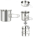 Portable Camping Stove Cooking Pot Outdoor Backpack Fishing Hiking Stainles