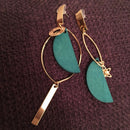 Asymmetrical Green Wooden Earrings Geometric Statement Earrings 2018 Women