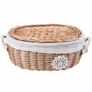 Wicker Rattan Storage Basket Large With Lid Snack Basket Home Living Room D
