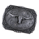 Men Belt Buckle Western Zinc Alloy Texas Long Horn Cow Pants Accessories