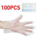 100pcs Plastic Disposable Gloves Food Cleaning Home Beauty Use Thin Glove