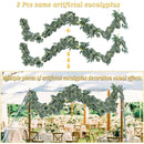 2Pcs 6.5FT Artificial Eucalyptus Garland Backdrop Decor Leaf Vine Green Leaves