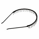 Twisted Metal Teeth Comb Black Headband Hair Hoop for Lady