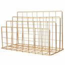 Nordic Style Iron Art Grid Storage Rack Book Holder Three Layer Desktop Mag