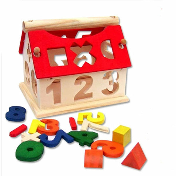 Posting House Shape Sorter Wooden Number Toys Kids Educational Intellectual  ME