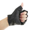Mens Outdoor Black Soft Leather Driving Motorcycle Biker Fingerless Gloves