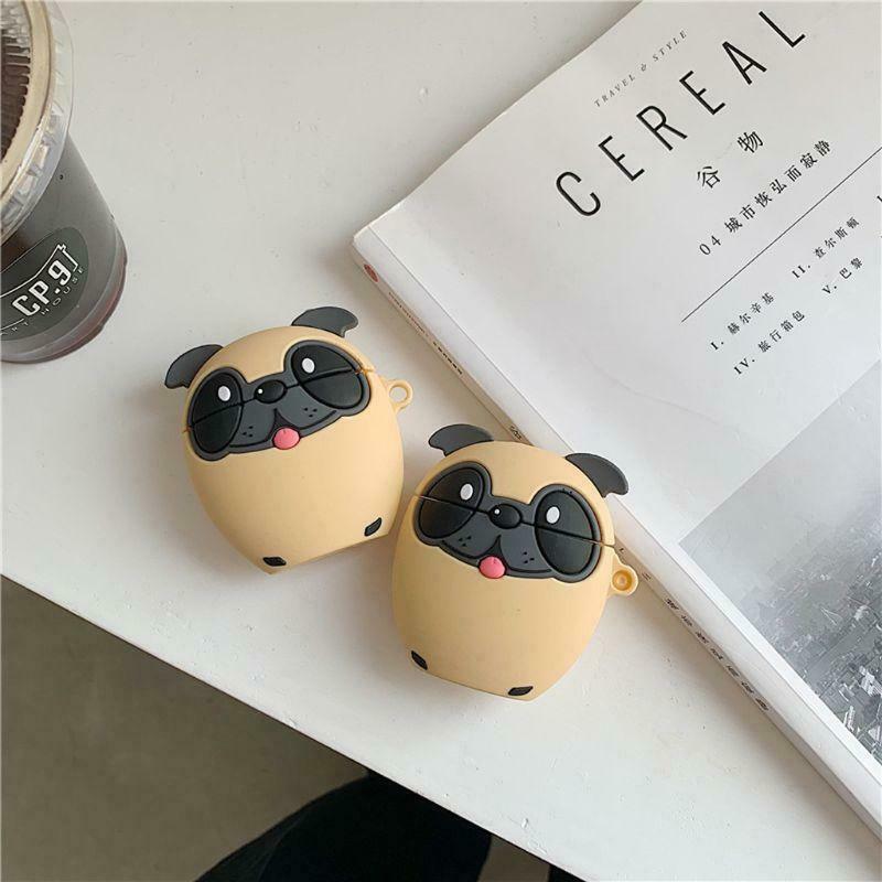 Silicone Protective Case Lovely Puppy Full Cover Protector for Airpods 1/2 Kit