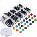 400pcs Lava Stone Rock Beads with Chakra Beads for Essential Oil and Jewelr N3N4