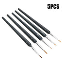 5pcs/set Fine Tip Professional Detail Paint Brush Nail Art Wooden Handle Drawing