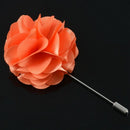 Men's Suit Boutonniere Lapel Pin Flower Brooch (Orange) I9X2