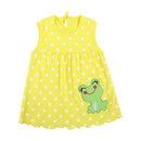 Kids Girl Print Embroidered Dress Summer O Neck Sleeveless Mini Dress (H A