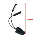 Portable Clip On Book Light USB Rechargeable Double Lamp Desk LED Table Rea B7P2