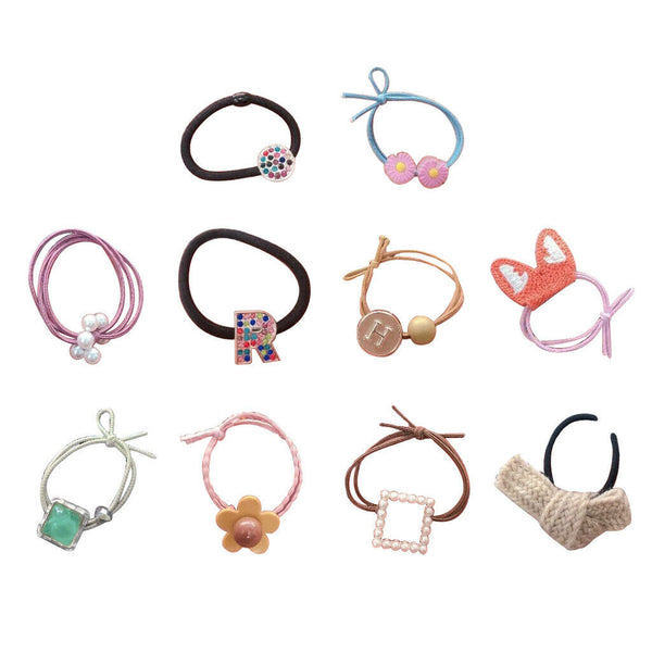 Women Elastic Hair Tie Ponytail Holder Scrunchies Ring Rope Hair-Band Random