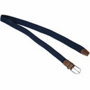 Male Female Belt Buckle Canvas Leather Belt Strap Waistband Elastic Navy D5J8