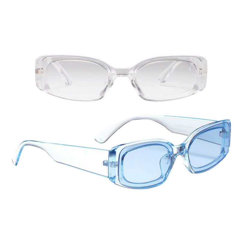 2 Pieces Square Sunglasses Trendy Tinted Lens Eyewear Summer Street