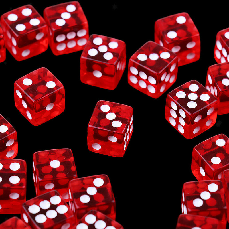 100pcs Acrylic Dices D6 Dice Cubes for Dungeons & Dragons DND RPG MTG Props