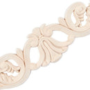 Practical Home Furniture Door Decor Unpainted Flower Wood Carved Long Onlay