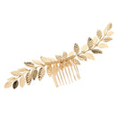 WomenGold Alloy Long Leaves Vine Hair Comb Wedding Bridal Hair Jewelry